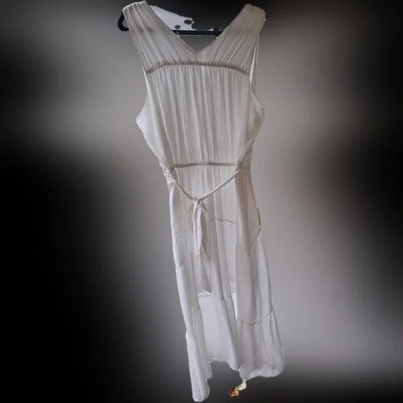 NWT Vera Wang White Tiered Tank Dress Midi White Size Size XXL - Picture 7 of 13